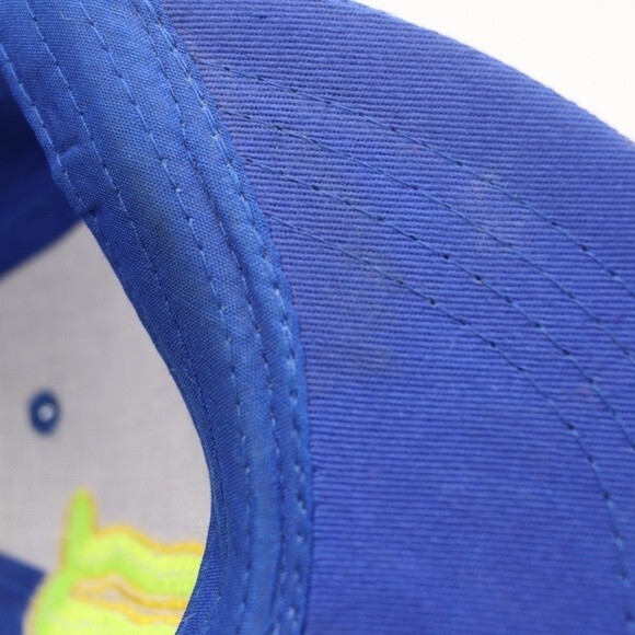 Monster Energy Vintage 90s Y2K Blue Neon Green Logo Fitted Baseball Hat 7.5 - Picture 9 of 9